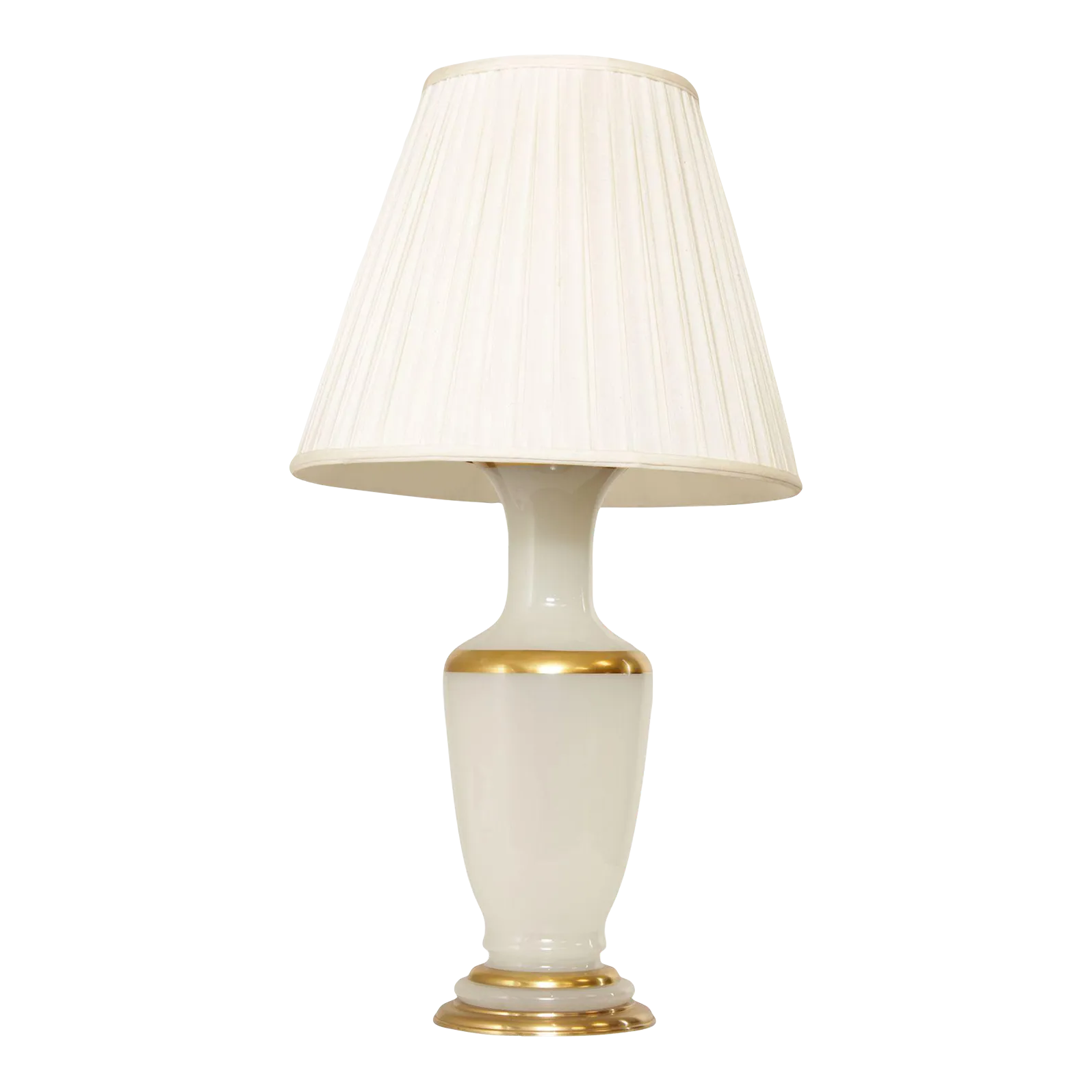 Neoclassical Opaque and Partial Gilt Urn Form Glass Table Lamp