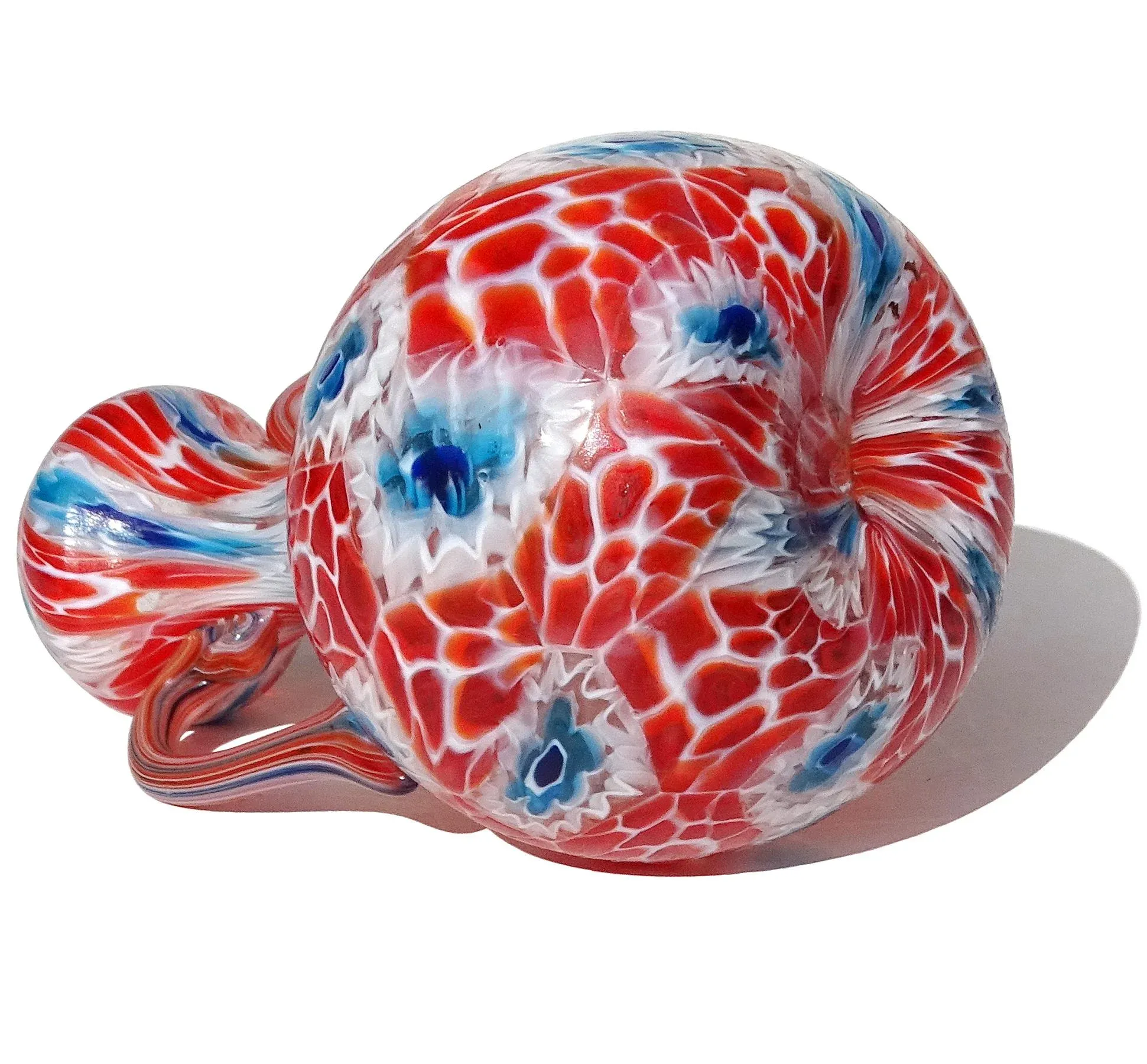 Murano Fratelli Toso Antique Beehive Red White Blue Millefiori