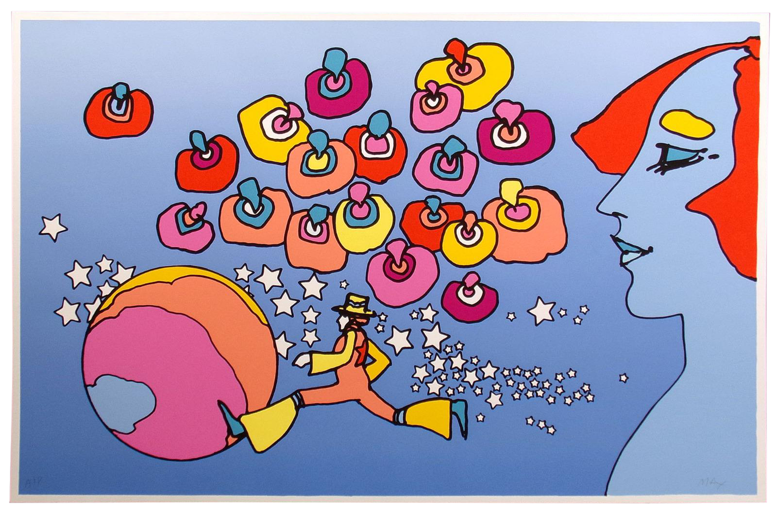 大特価!! peter-max-cosmic-runner-ii- 絵画