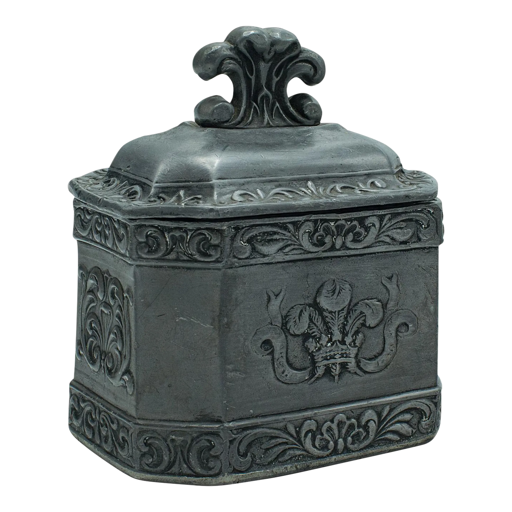 1810s Regency Antique Commemorative Tobacco Keeper, English, Lead