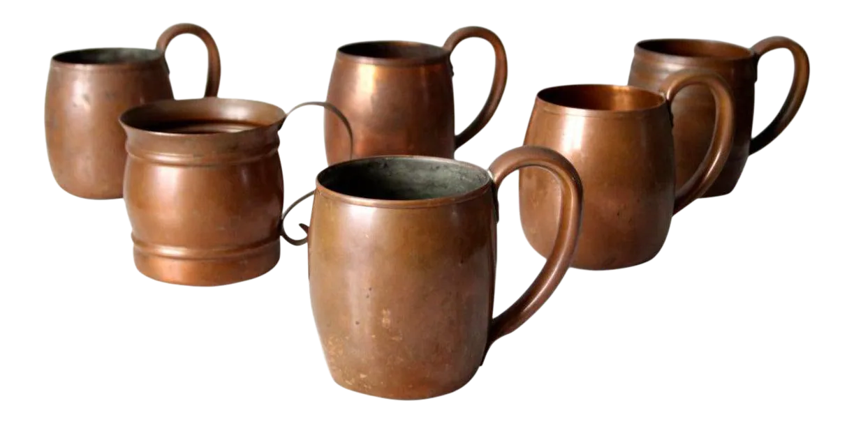 Vintage Copper Mugs Set of 6 Chairish