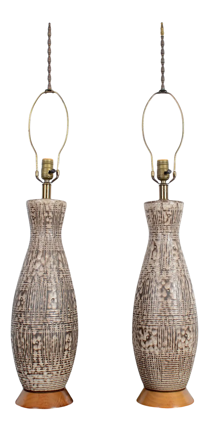 Mid Century Modern Ceramic Lamps a Pair Chairish