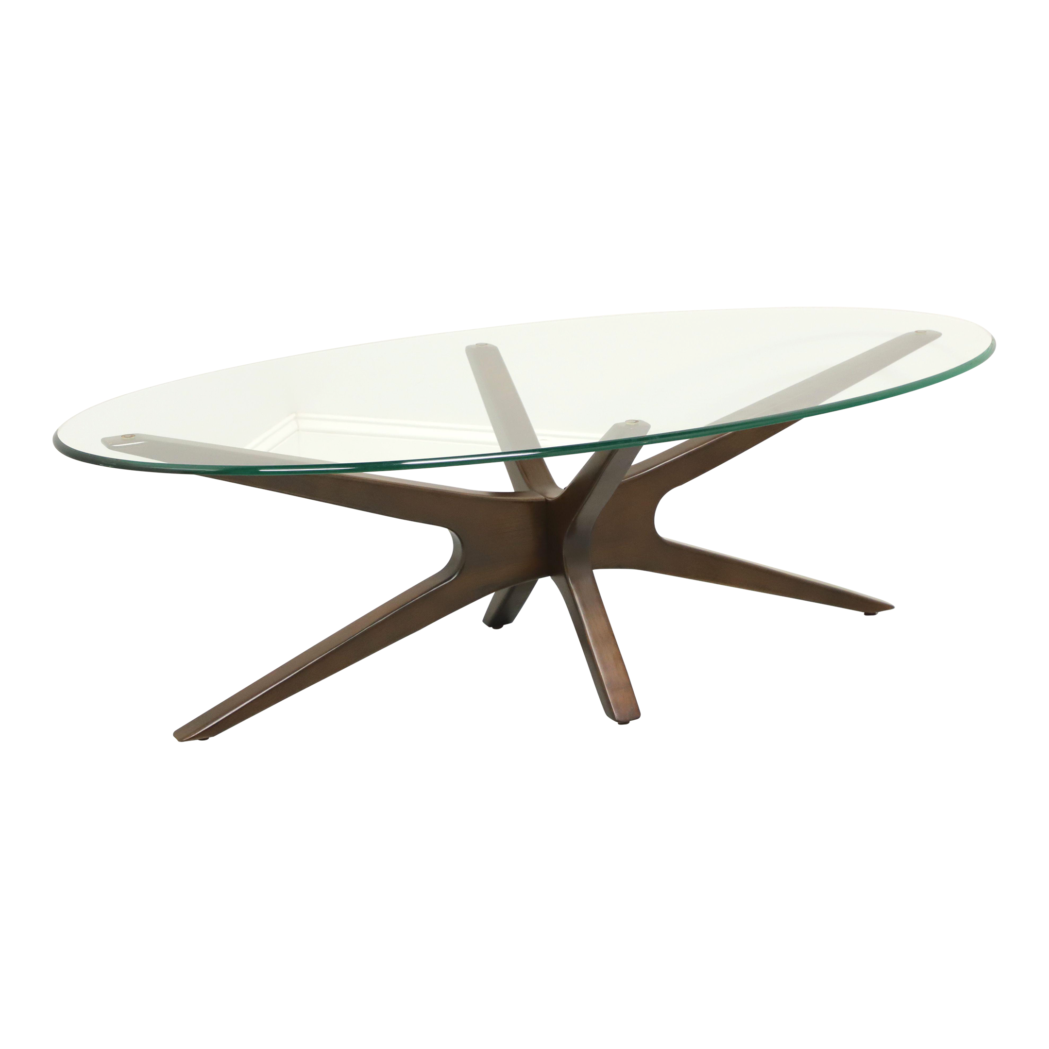 Contemporary Style Mahogany Glass Top Coffee Cocktail Table Chairish