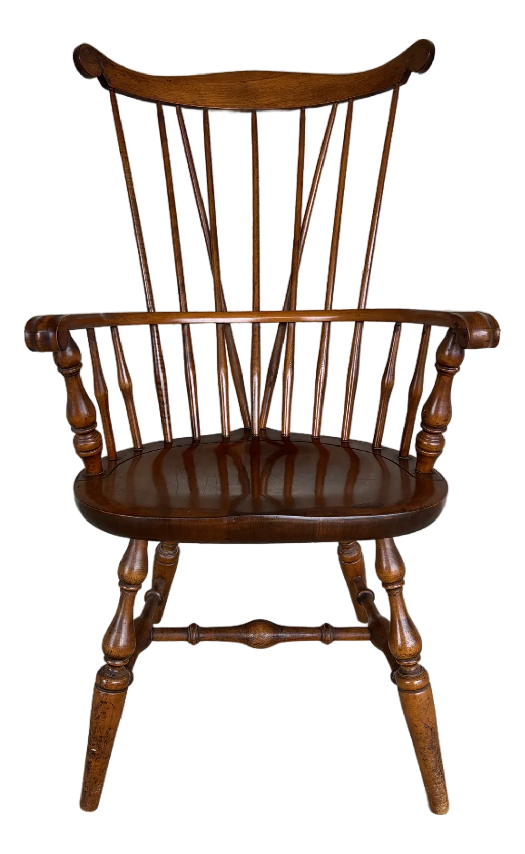 Nichols & Stone Old Pine Finish Maple Brace Back Arm Chair