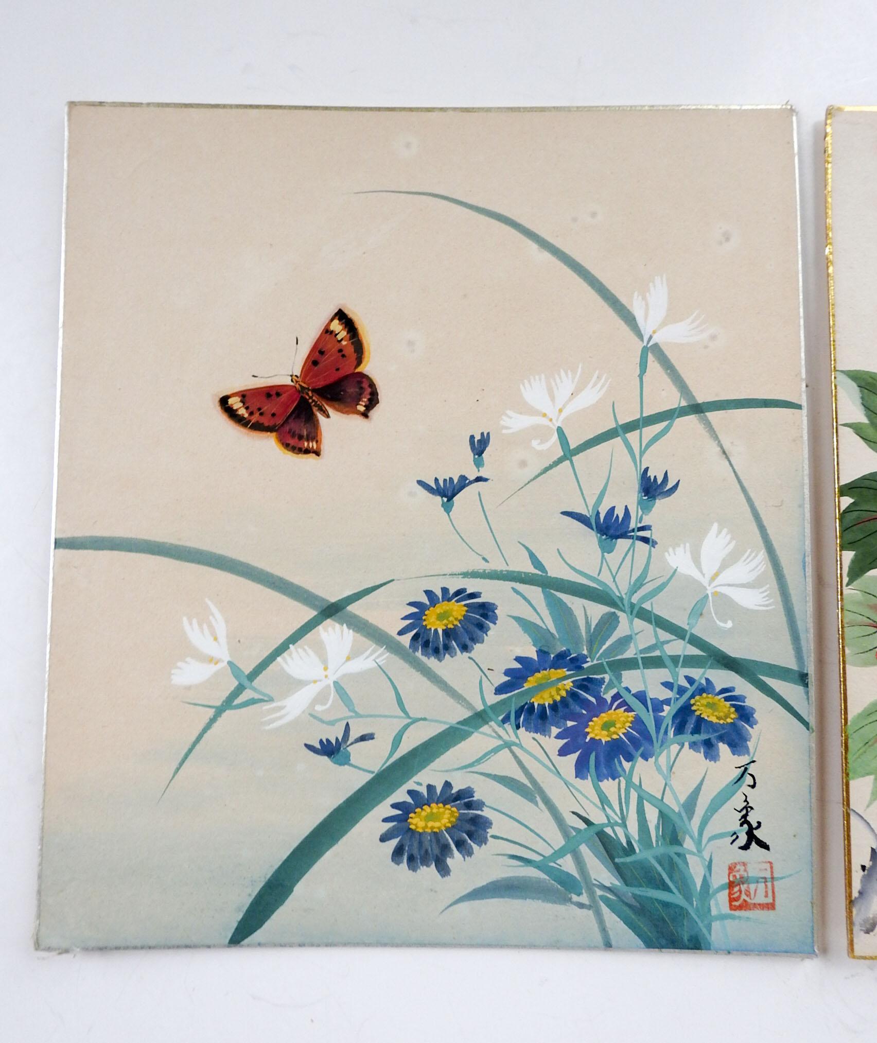 トップス vintage ozone butterfly flower design Vintage Mid-Century Japanese Floral & Butterfly Watercolor