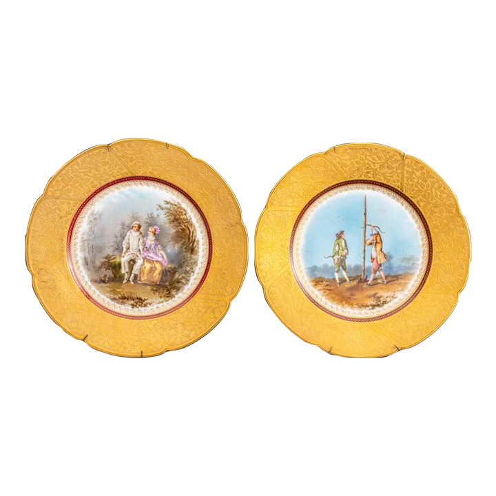 Jules Etienne French Porcelain Plate, Set of 2 Chairish