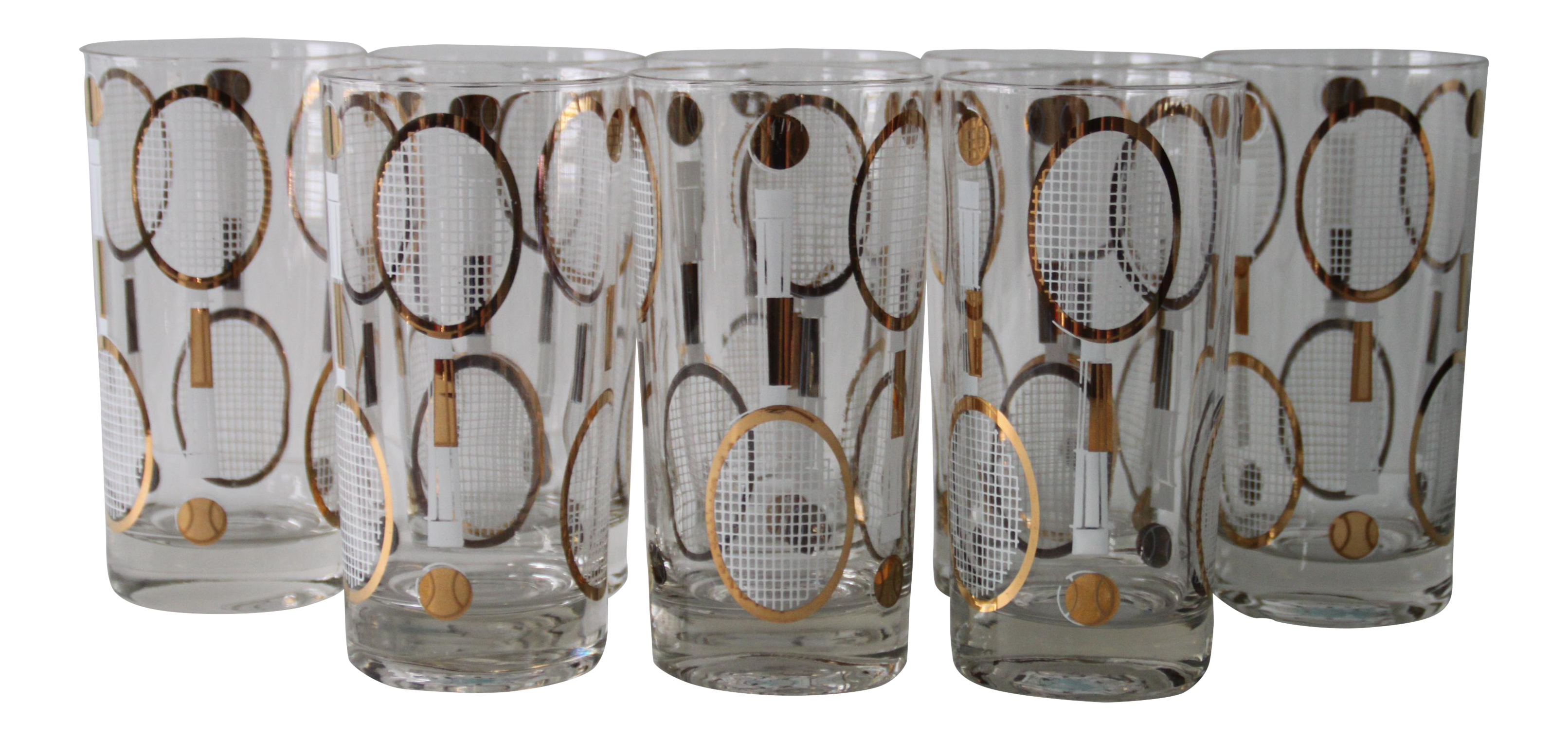 Vintage Tennis Glasses Set of 8 Chairish