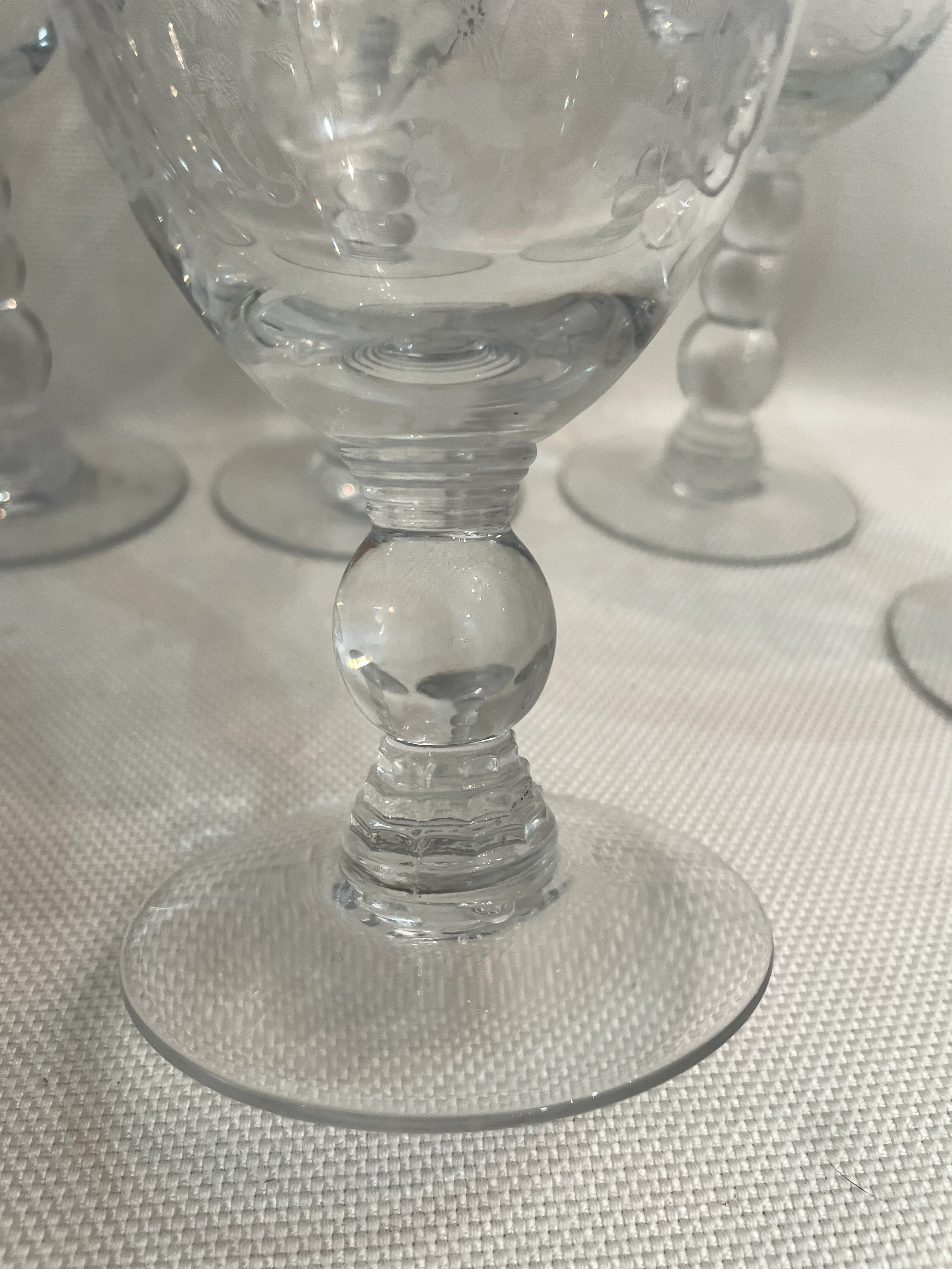 1935 - 1955 Duncan and Miller Etched Blown Glassware - a Set
