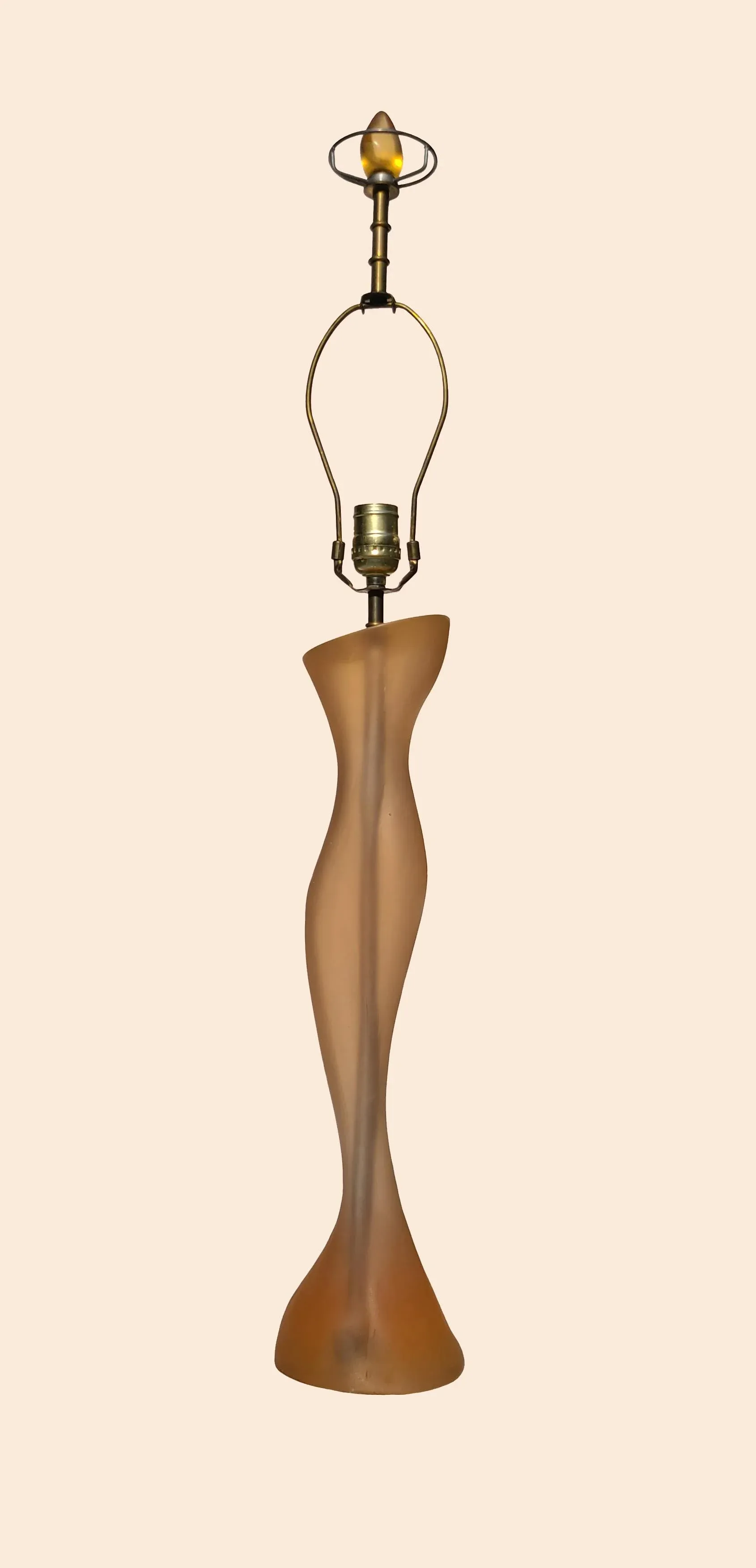 イタリア最高級 Formitalia Paolo GUCCI スタンドライト 1980s Paolo Gucci Attributed Peach Abstract Figure Wave Frost
