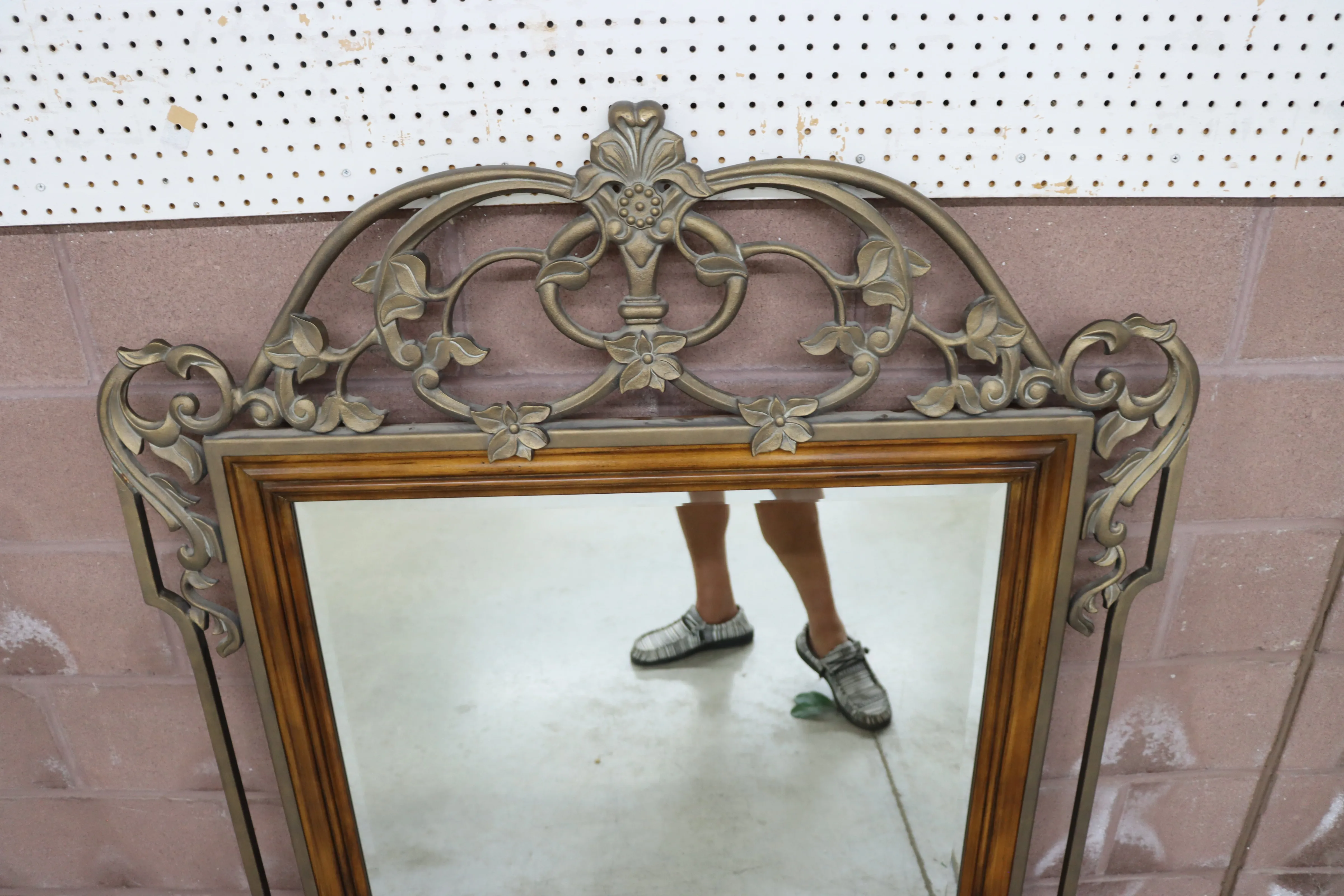 Drexel Heritage Iron & Mahogany Mirror | Chairish