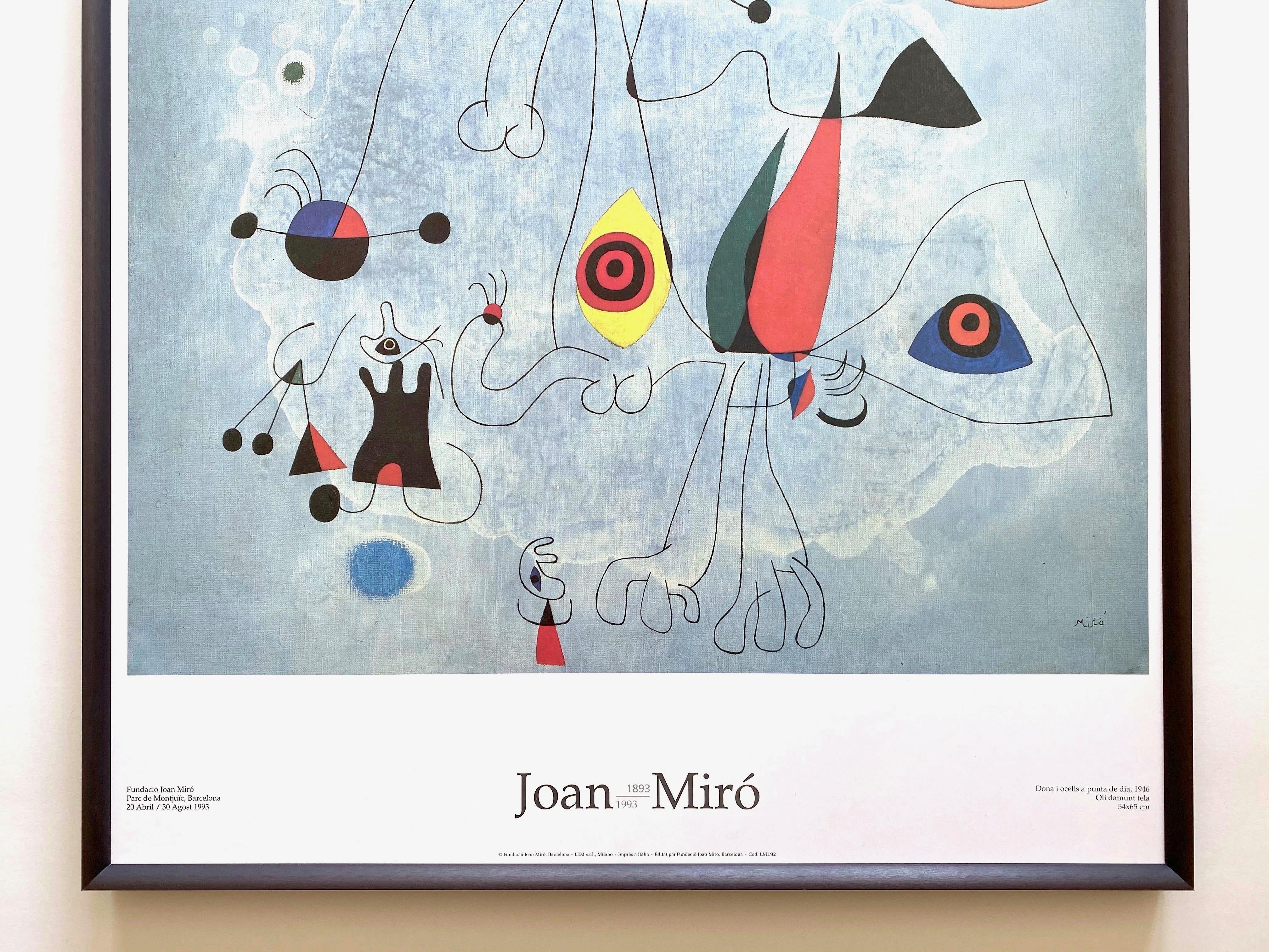 Joan Miro Fundacio Vintage 1993 Lithograph Print Framed Joan Miro Fundacio Vintage 1993 Lithograph Print Framed
