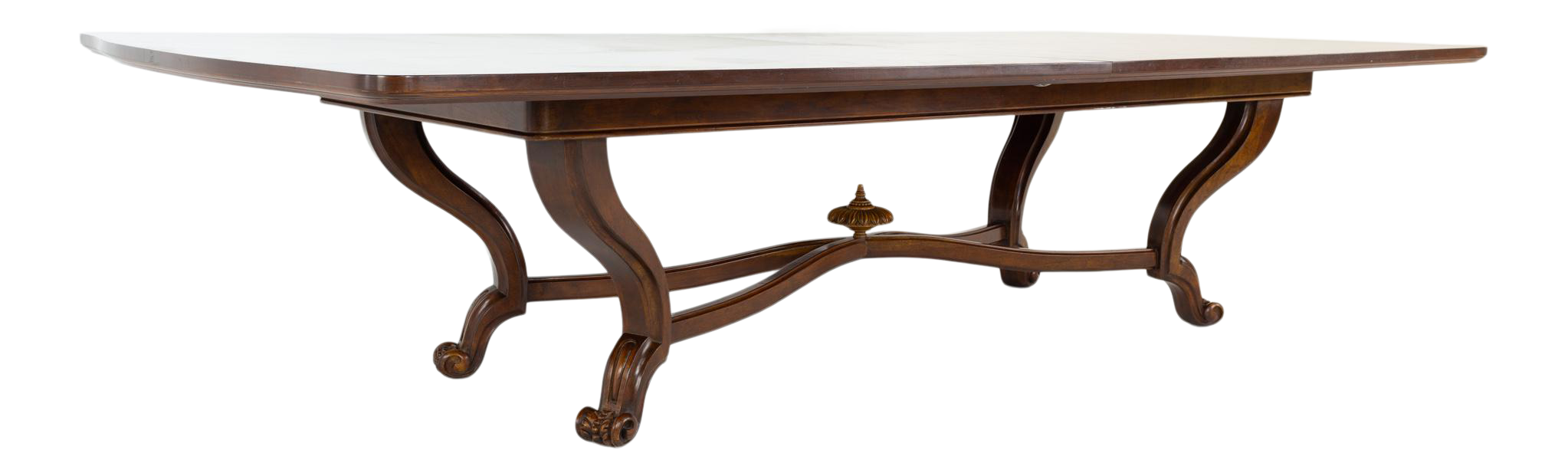 Baker Furniture Contemporary Burlwood and Walnut Clawfoot Dining Table