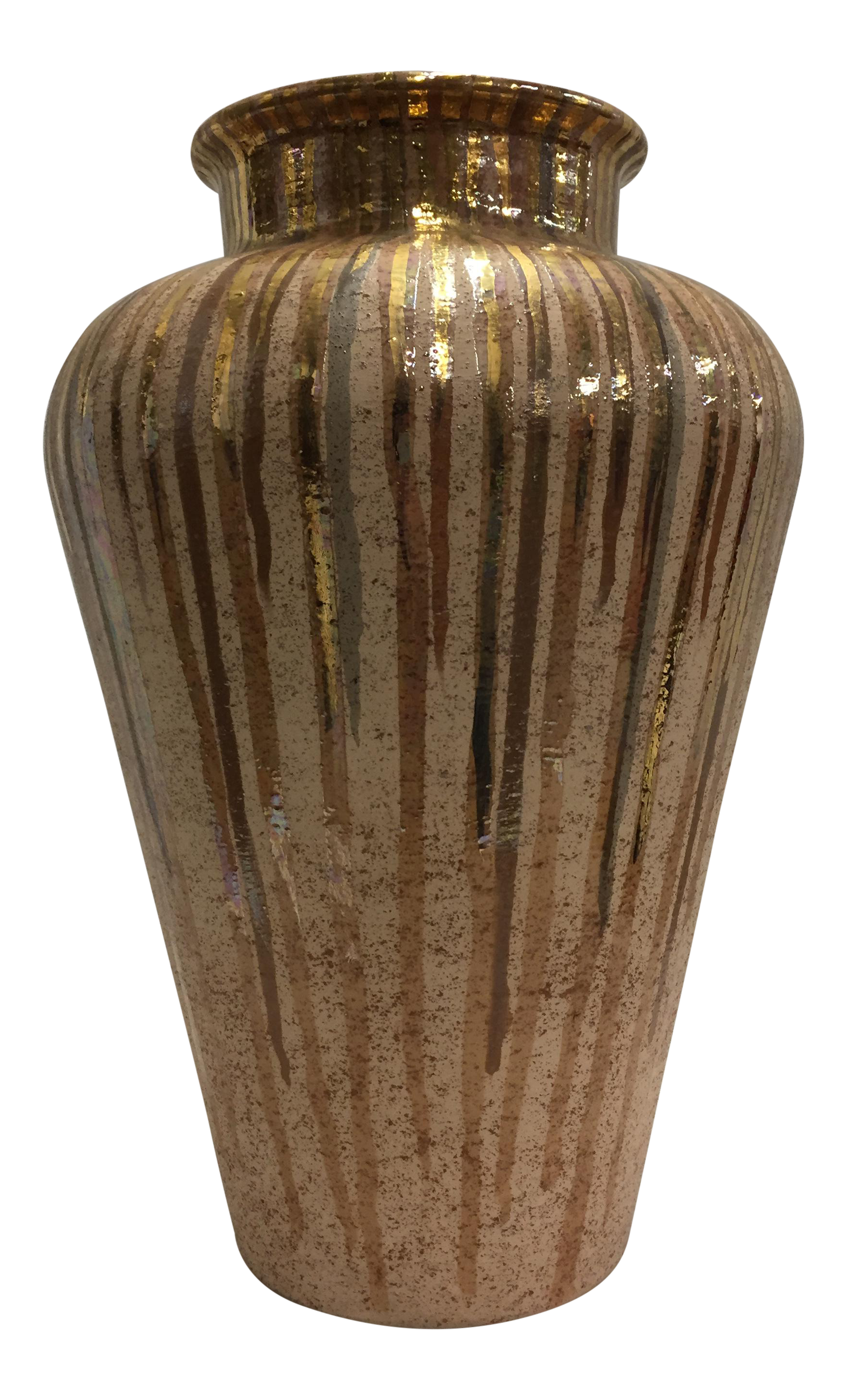 1980's Gold Drip Glaze Vase Chairish