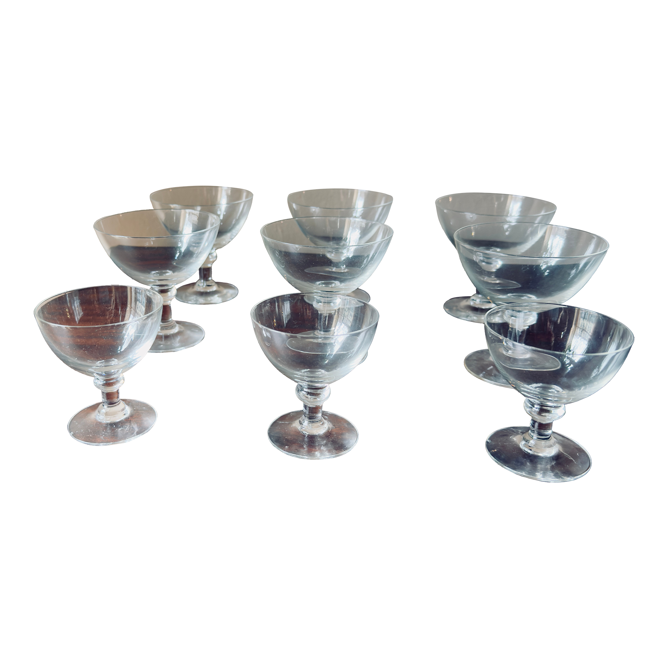 Vintage, 1950s, Mid-Century Modern Coupe Glass - Set of 9