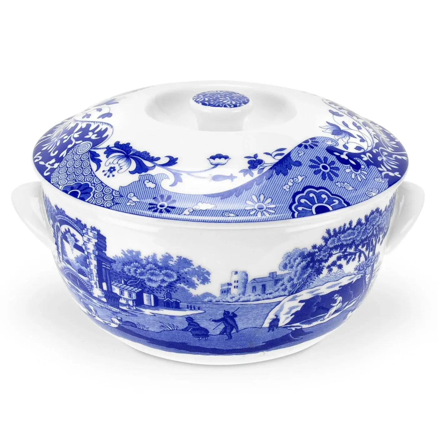 Spode Blue Italian Round Covered Deep Dish Chairish