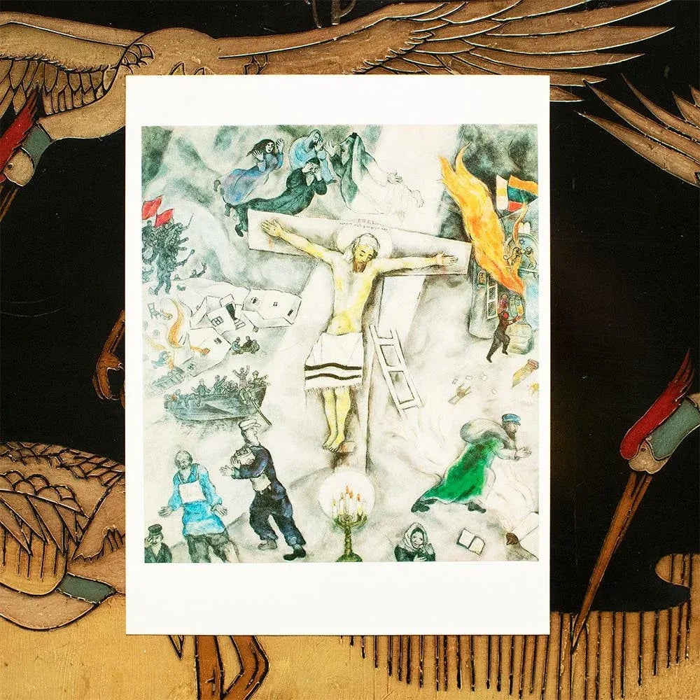 Chagall White Crucifixion DaiWenBo Marc Chagall Painting Poster White