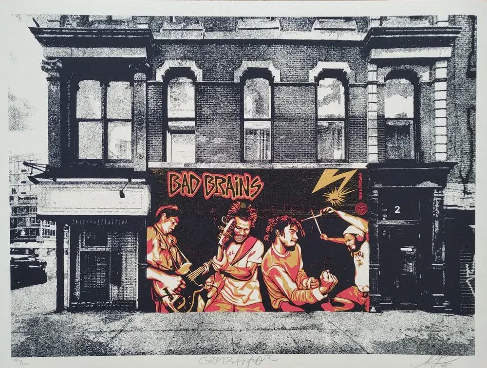 Shepard Fairey (Obey Giant), Bad Brains Bowery and Bleecker, 2025, Screenprint
