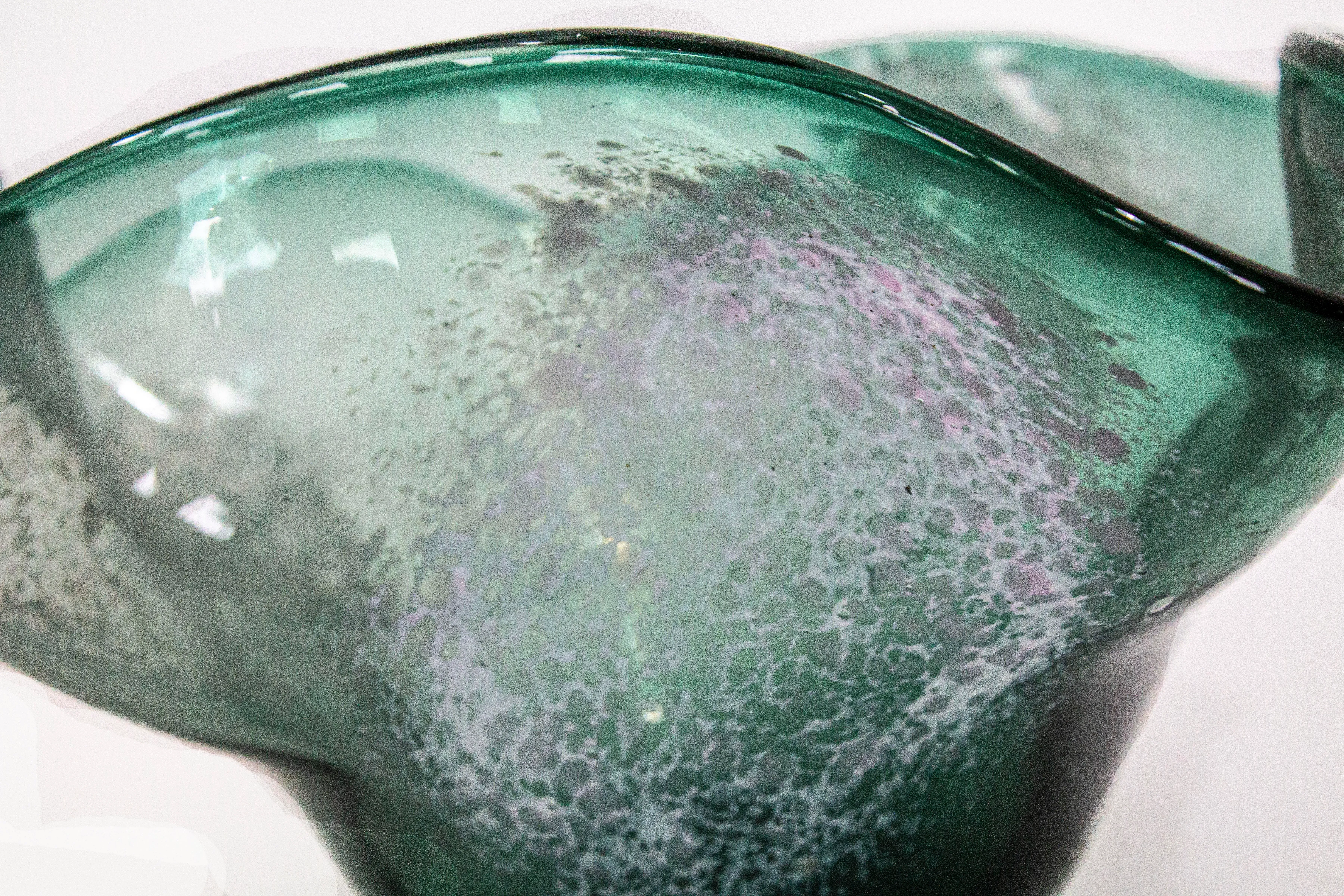 Estes Park Hand Blown Glass Ruffled Bowl - One of a Kind