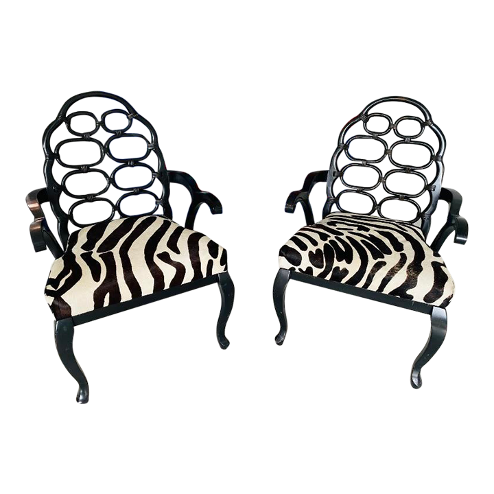 Vintage Frances Elkins Style Loop Arm Chairs Set of 2 Chairish