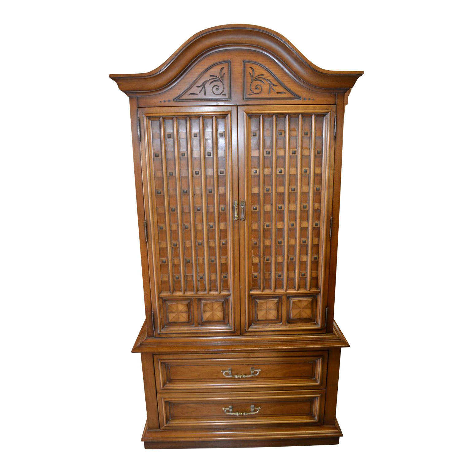 Vintage White Furniture Co. Gentleman's Dresser Armoire Doors Arched