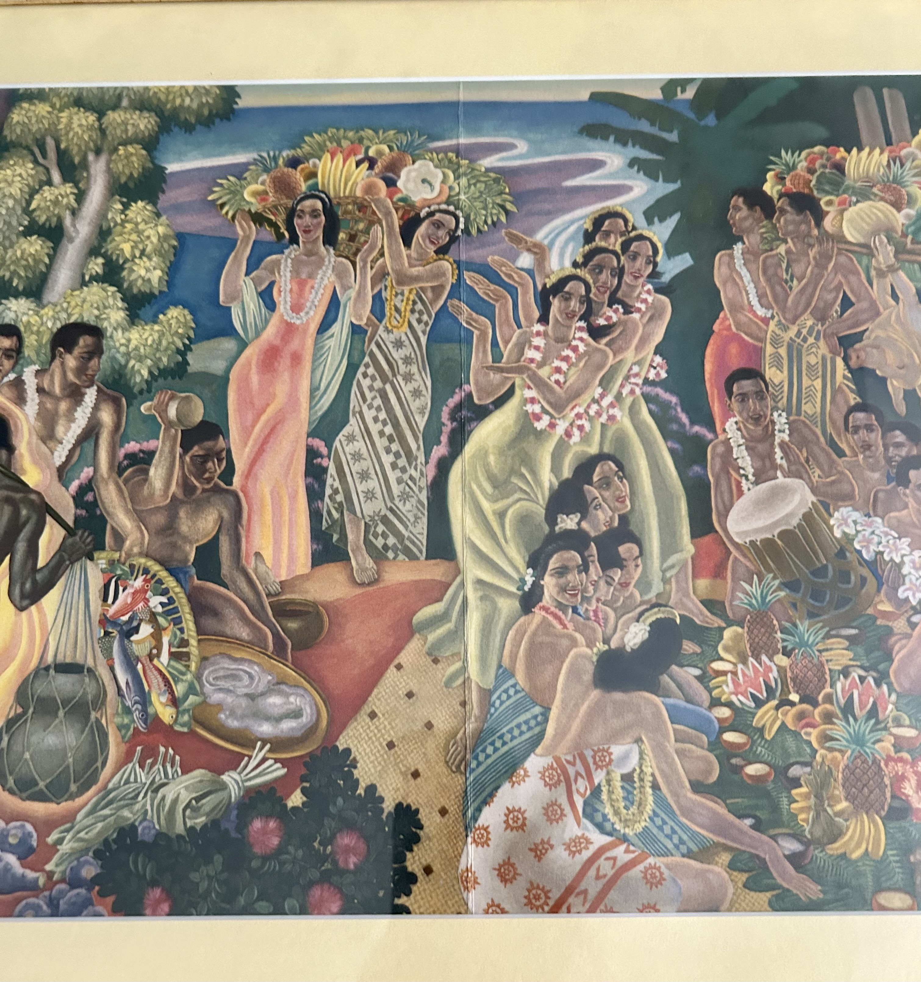 1940s Pair of Matson Lines Hawaii Lithograph Menus by Eugene