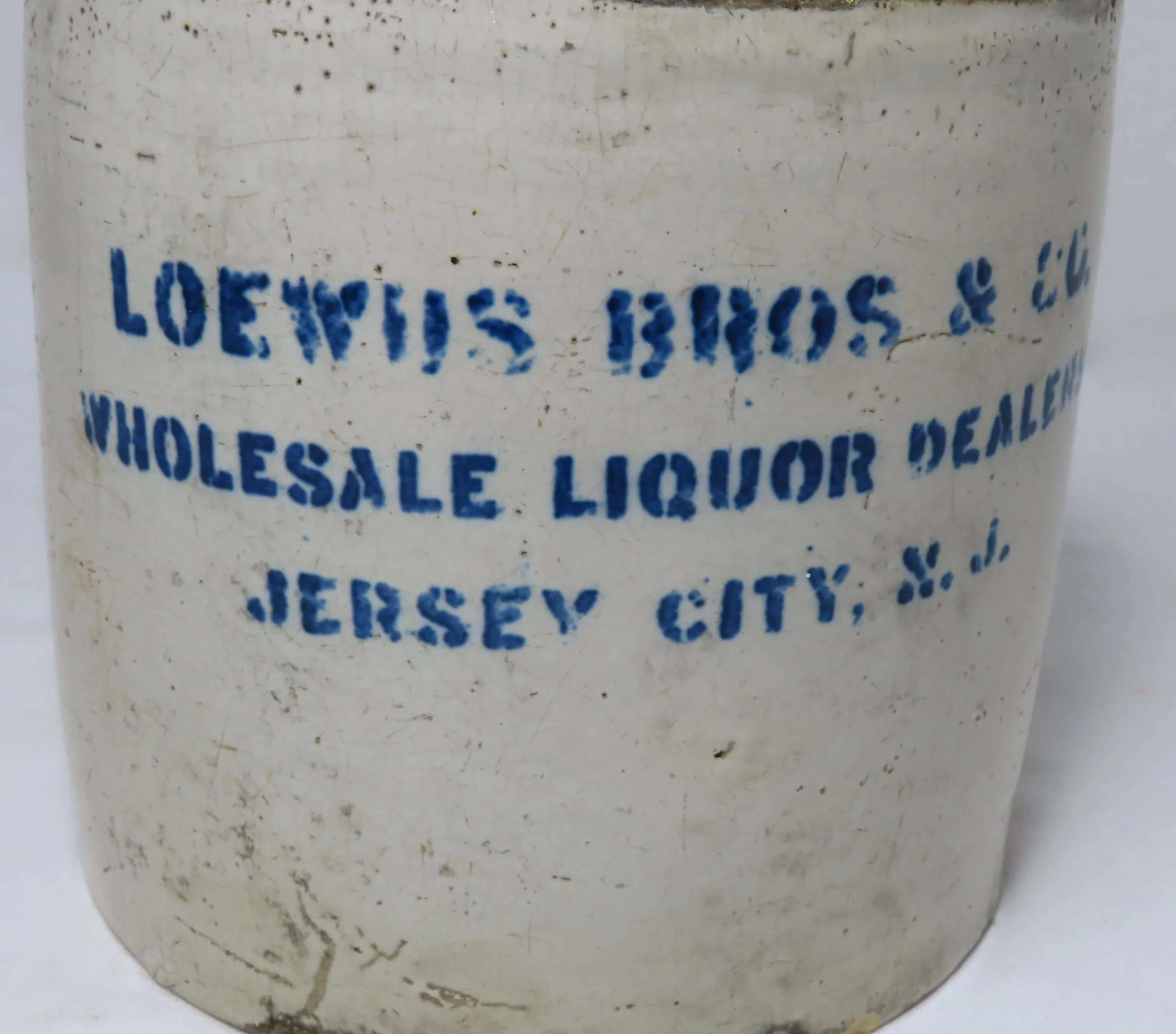 Antique New Jersey Stoneware Wholesale Liquor Dealers Jug | Chairish