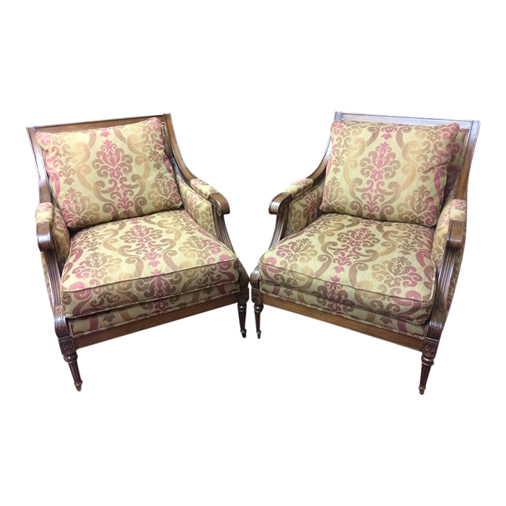Vintage Bergere Chairs, Ethan Allen Furniture, the Pair Chairish