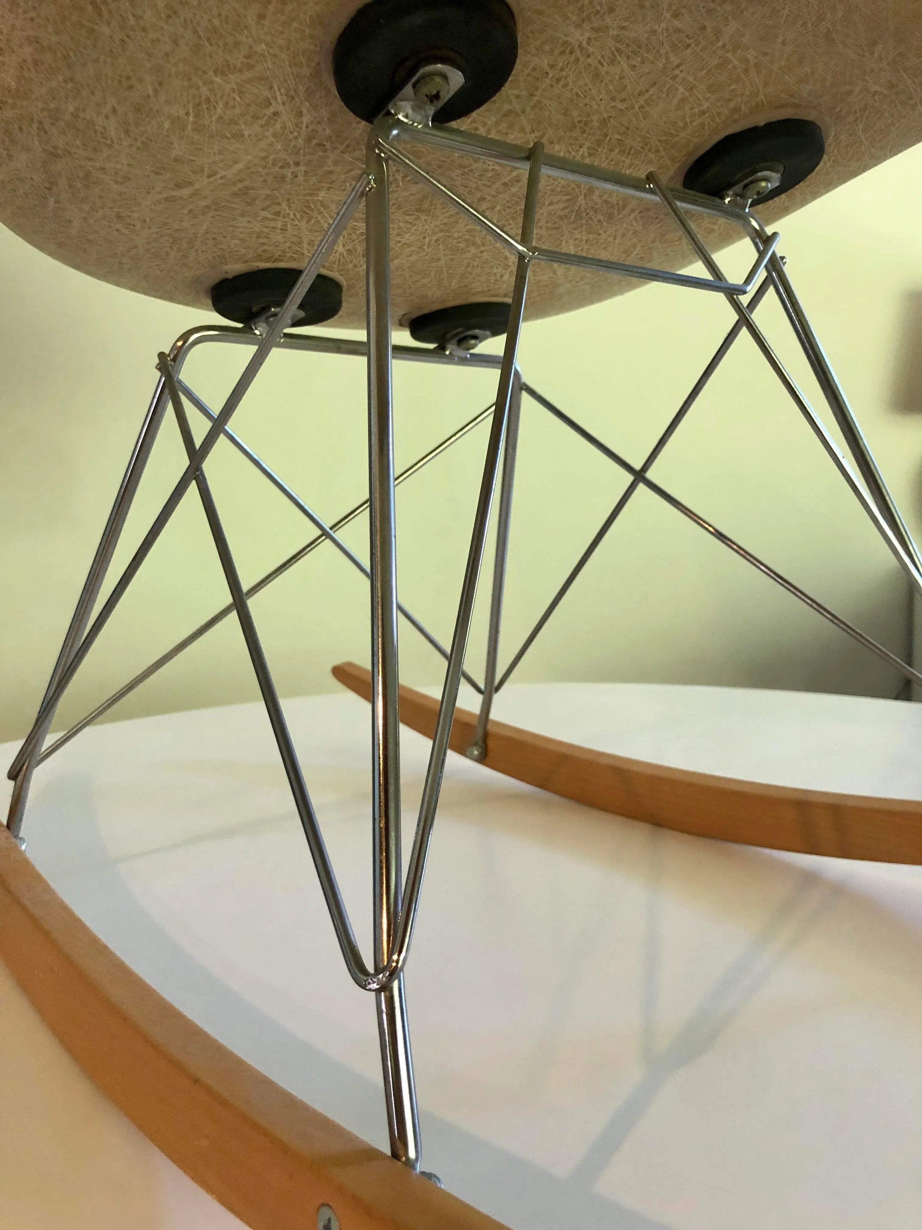 Vintage Eames Shell Rocker Fiber Parchment Rocking Chair