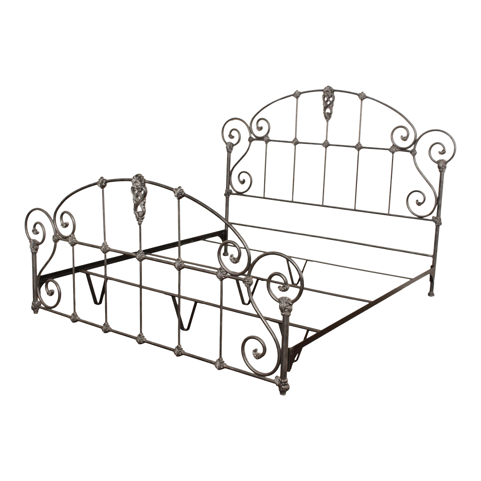 Victorian Style Cast Iron Scroll King Bed Frame Chairish