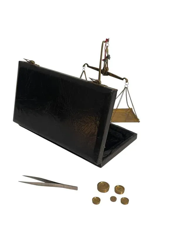Antique Travel Scale for Weighing Valuables, 1900s