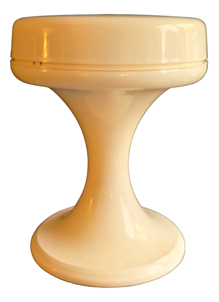 Vintage German Stool in Cream White Plastic from Emsa, 1970s