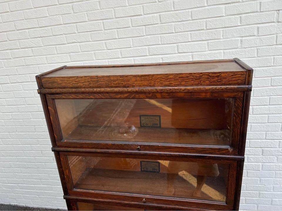 Early 20th Century Globe -Wernicke Antique Tiger Oak Four