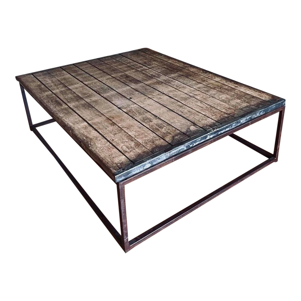 Restoration Hardware Reclaimed Wood & Iron Coffee Table Chairish