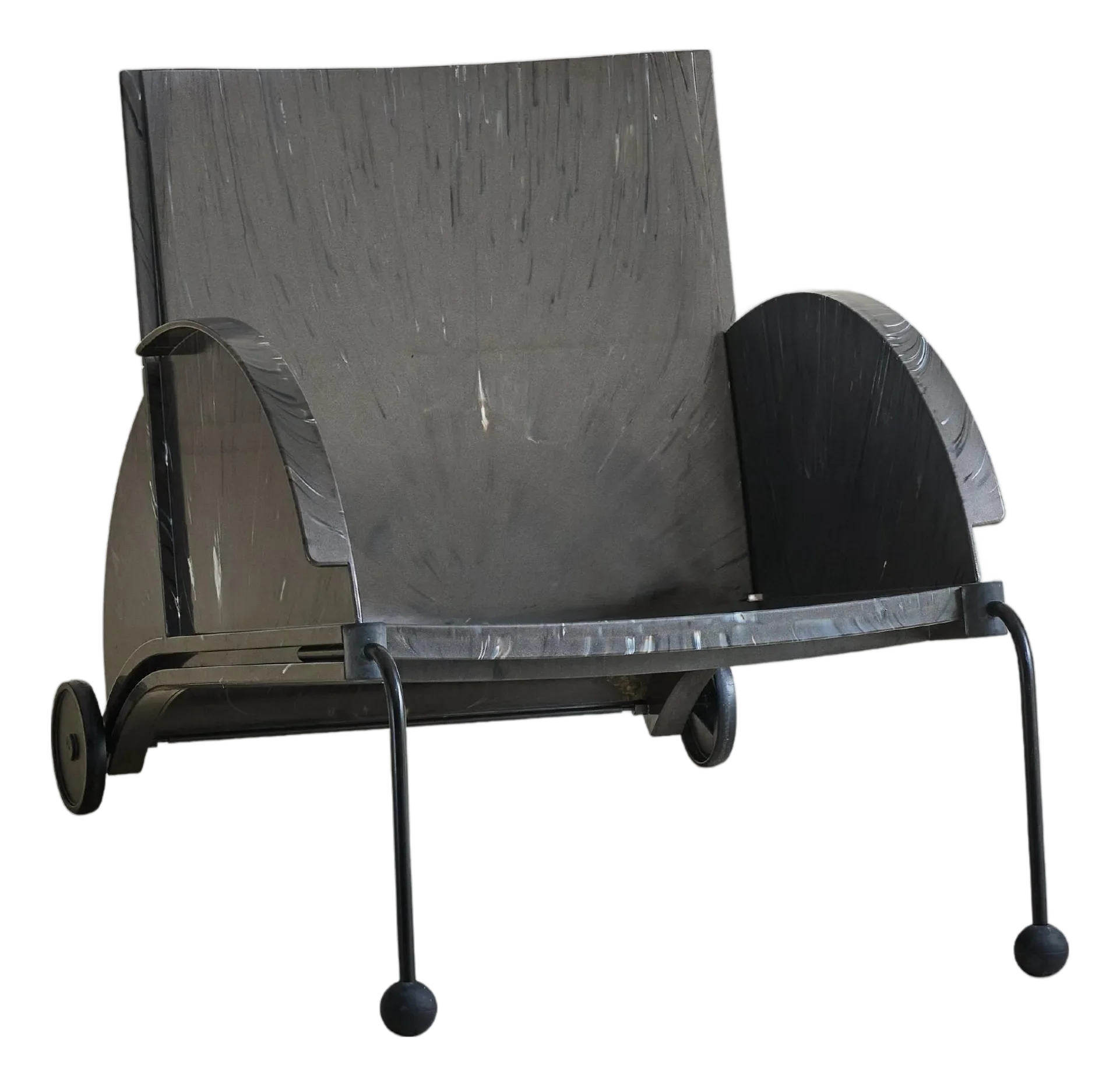 Italian Black \'4814\' Lounge Chair Attributed to Anna Castelli Ferrieri for Kartell, 1988