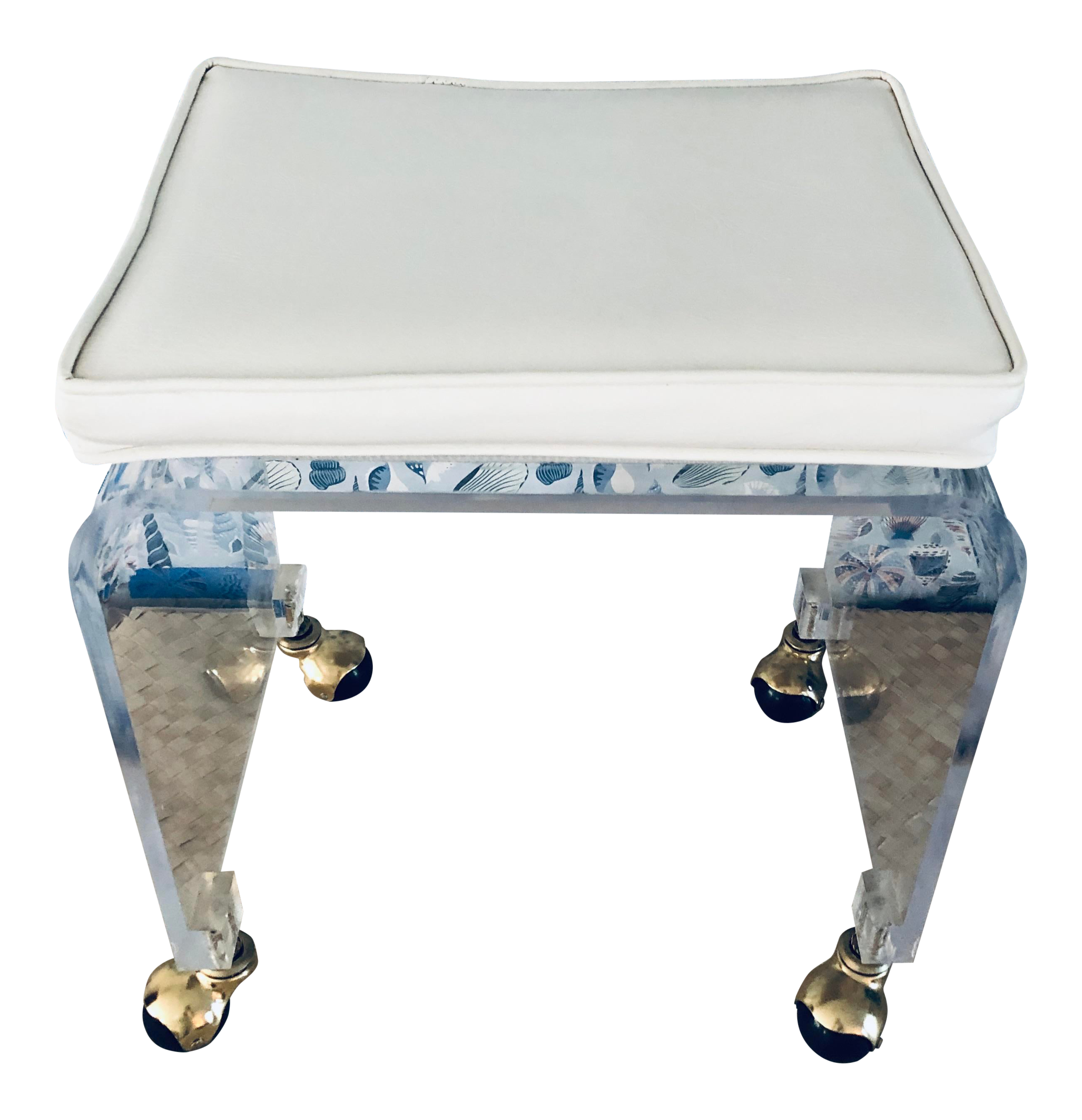 Mid Century Modern Hollywood Regency Lucite Waterfall Vanity Stool Chairish