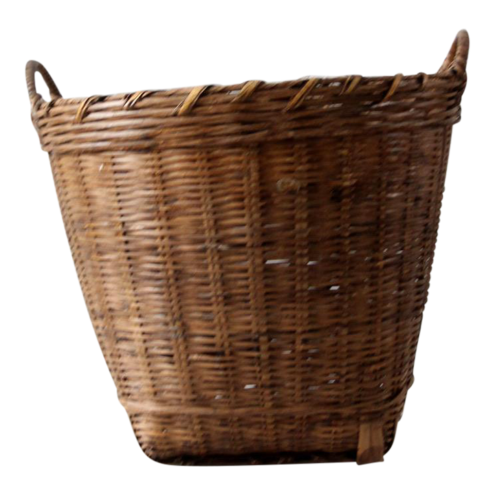 Vintage Woven Reed Basket Chairish