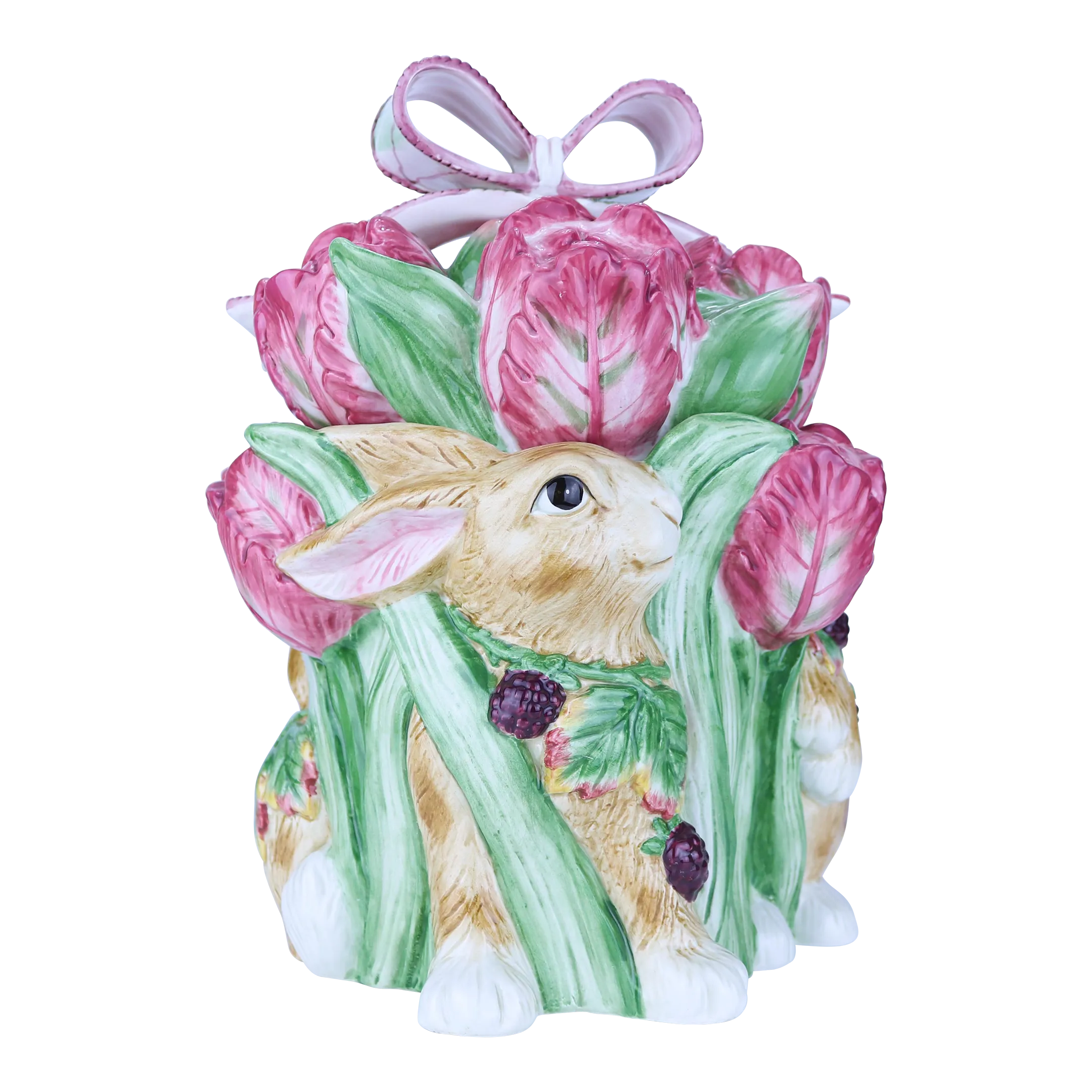 Vintage Blackberry Rabbit Cookie Jar by Fitz & Floyd | Chairish