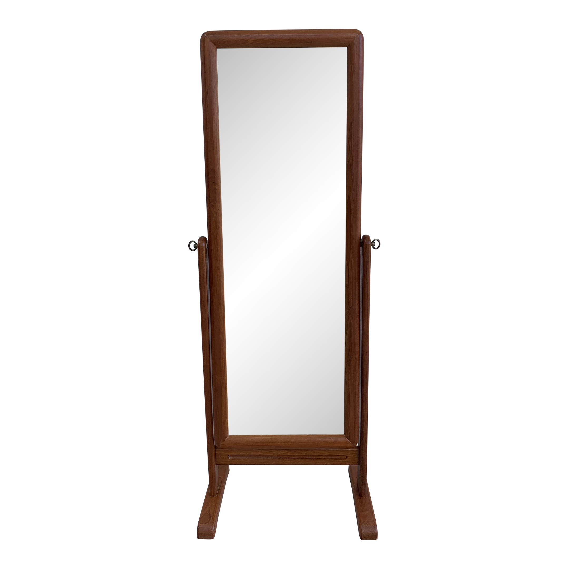 1960s Danish Modern Teak Cheval Floor Mirror Chairish