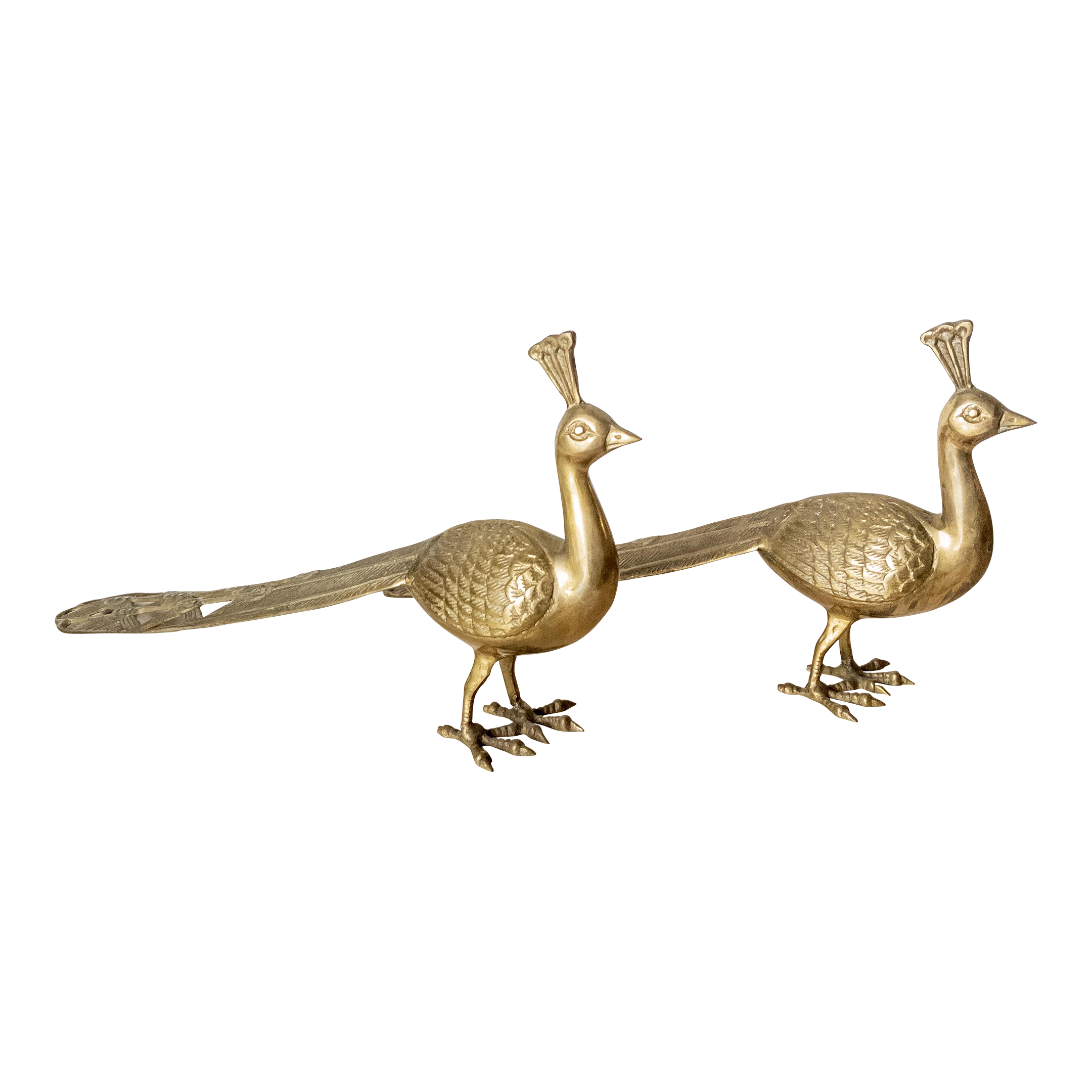Large 1970s Brass Peacock Figurines a Pair Chairish