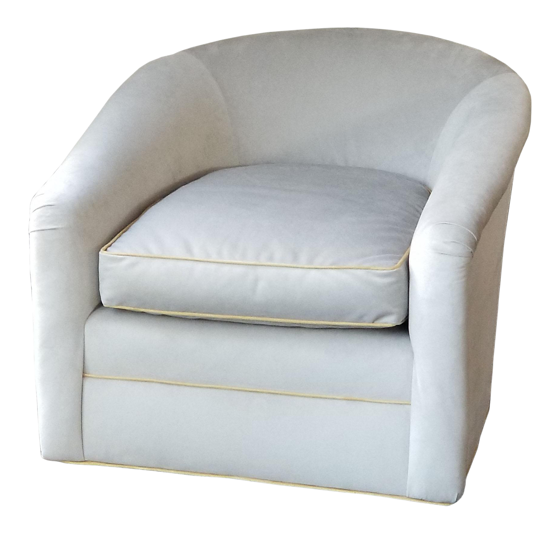 Mid Century Norwall Grey Ultra Sueded Fabric Upholstered Swivel Chair