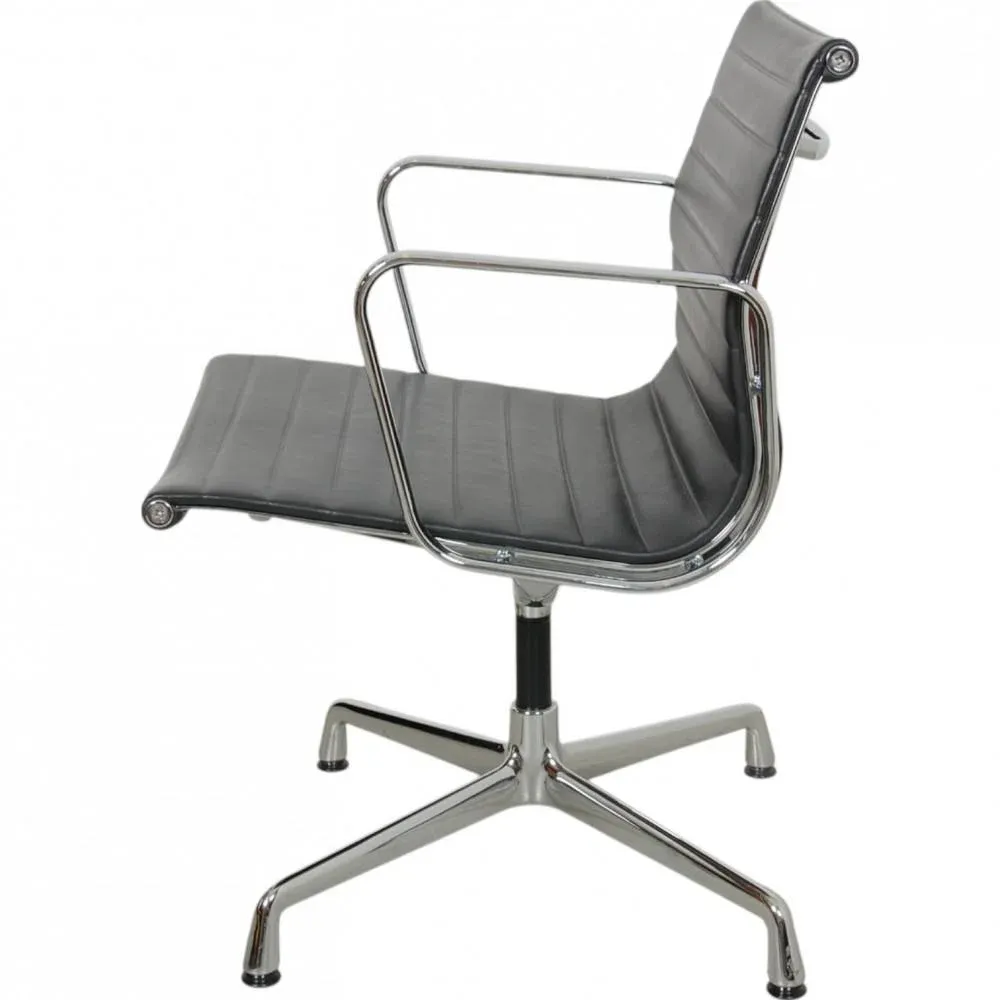 EA-108 Chair in Dark Grey Leather by Charles and Ray Eames, 2014