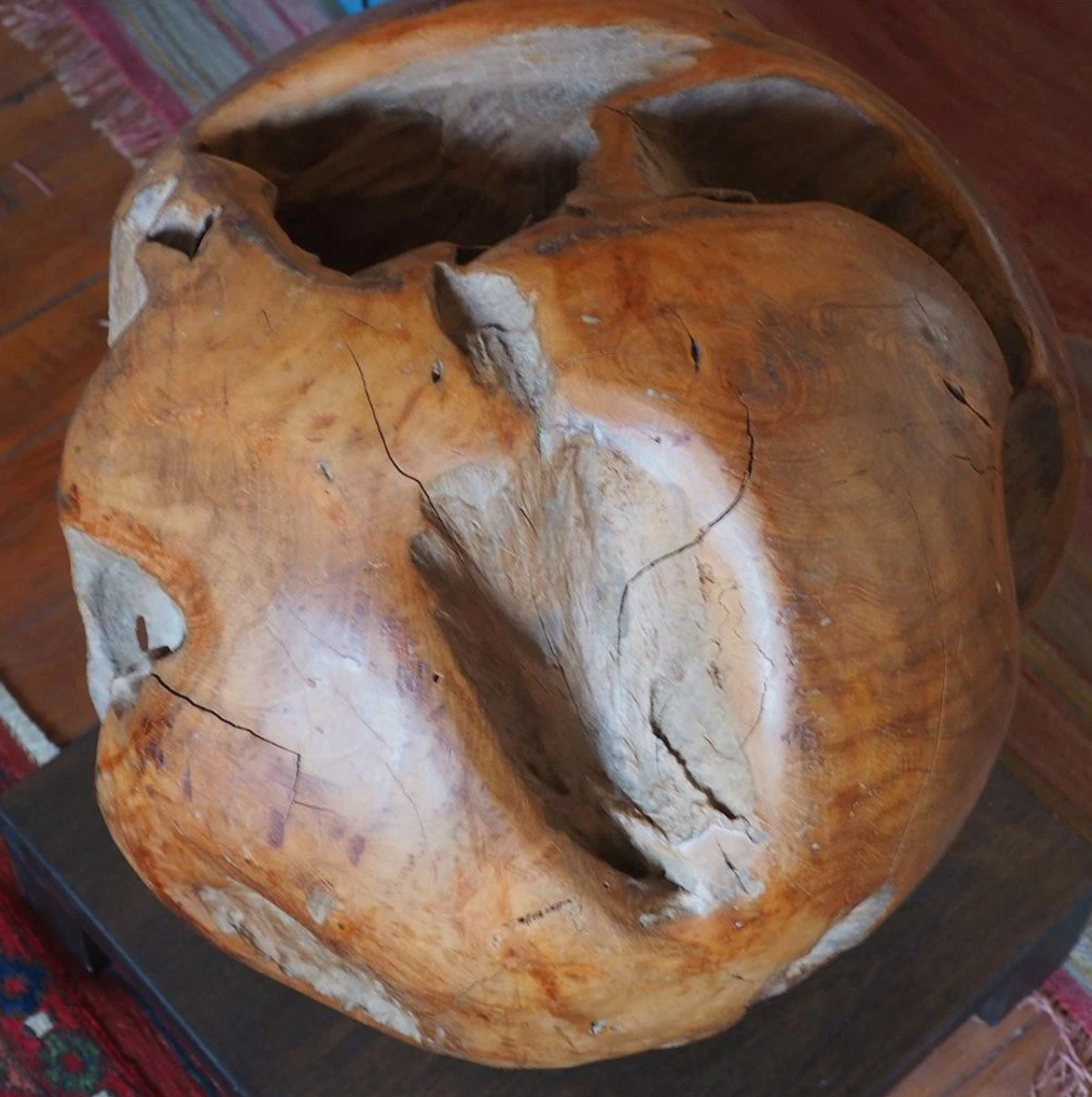 1960s Large Hand Carved Wood Burl Sculpture 17\