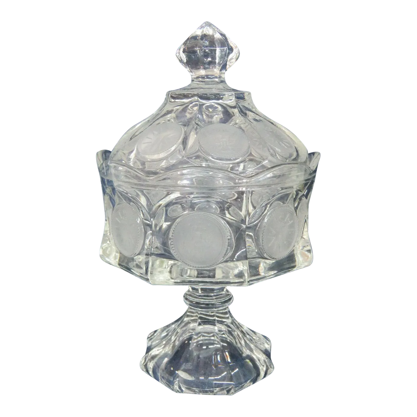 Fostoria Coin Glass Clear Wedding Bowl Candy Dish with Lid Chairish