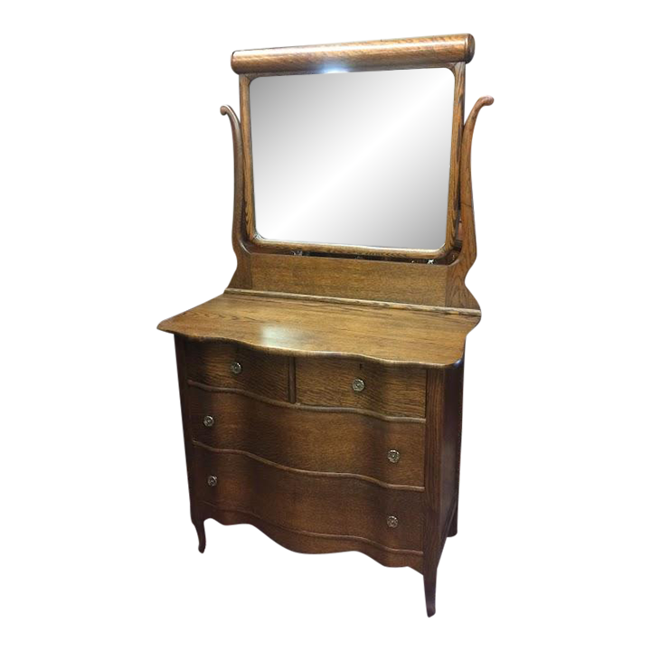 Antique Oak Dresser With Mirror, Antique Dresser With Mirror