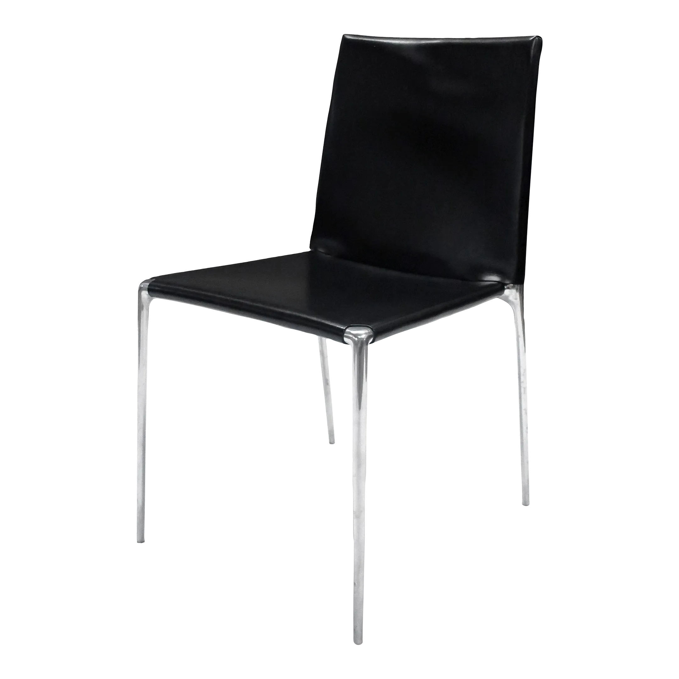 Black Leather Alma Chair by Roberto Barbieri for B&b Italia | Chairish