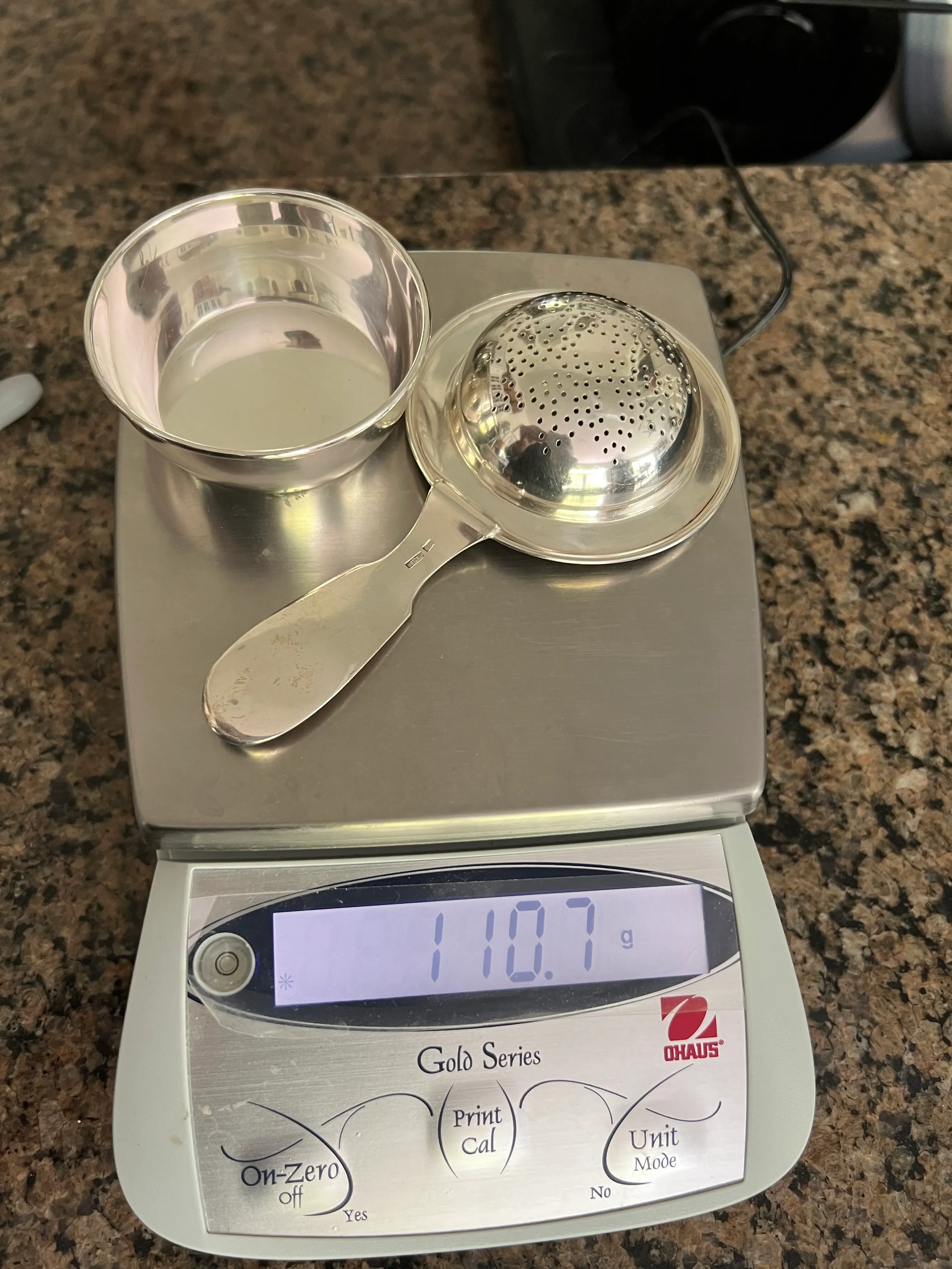 Raised Rat Tail Tezler 800 Sterling Silver Tea Strainer and