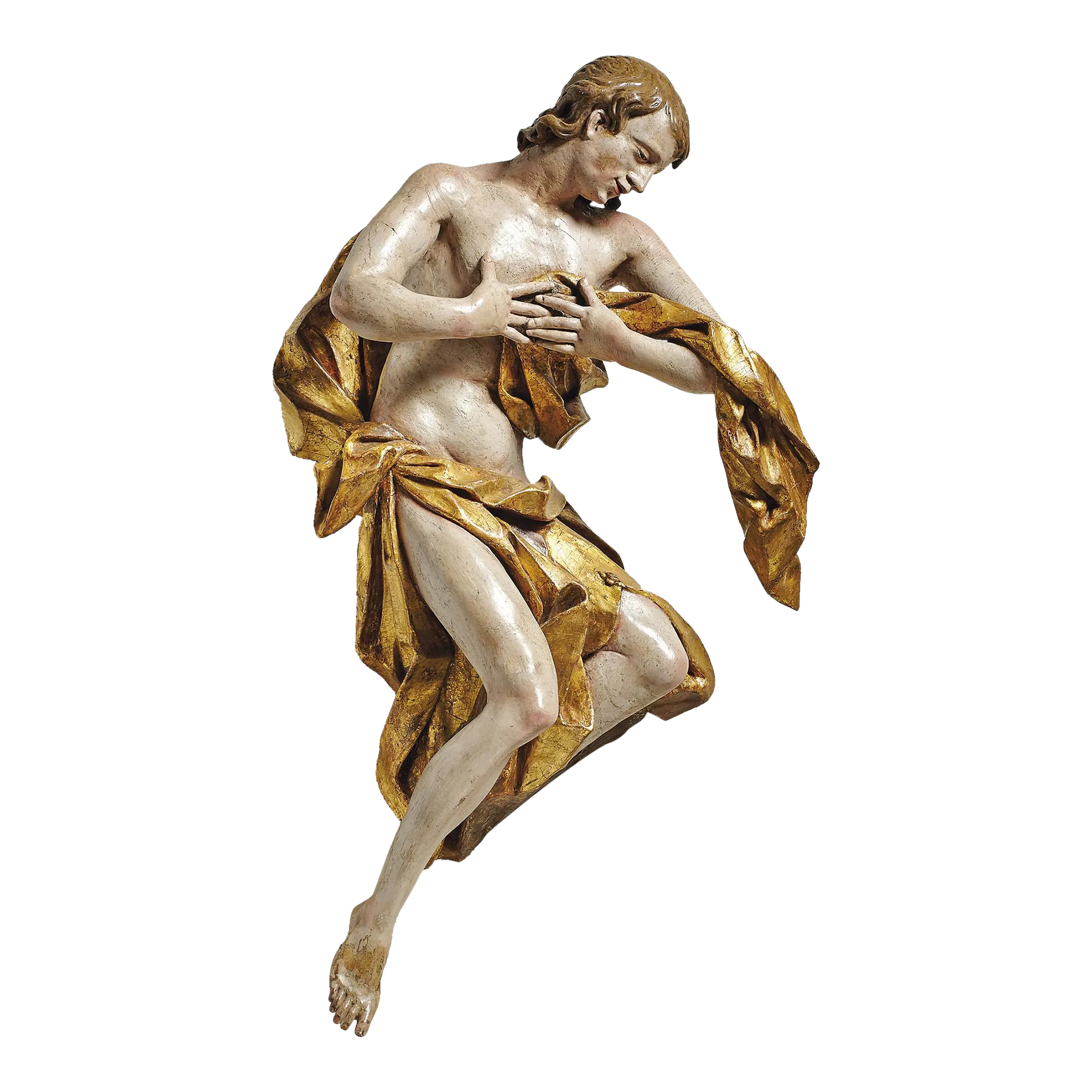 18th Century Giltwood and Polychrome Angel