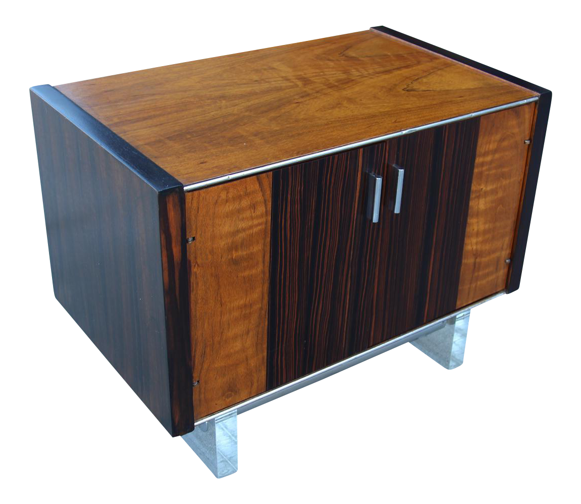 MidCentury Wooden Nightstand on Lucite Base Chairish