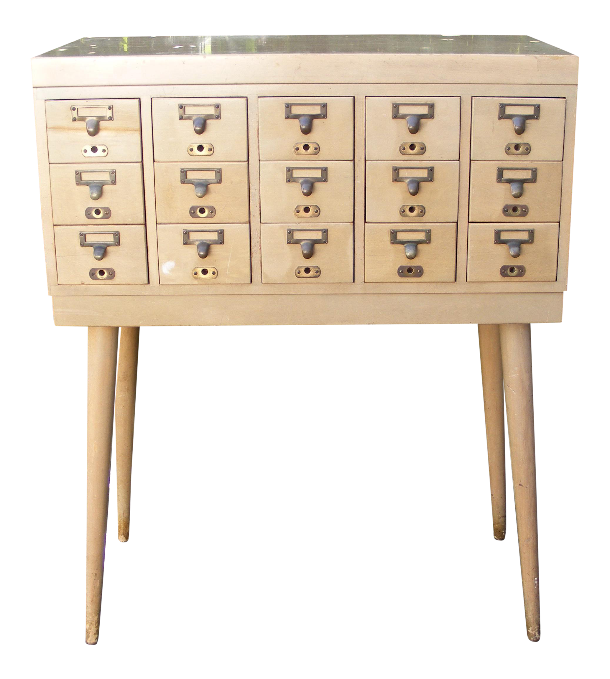 Mid Century Modern John E Sjostrom Co Library Card File Cabinet