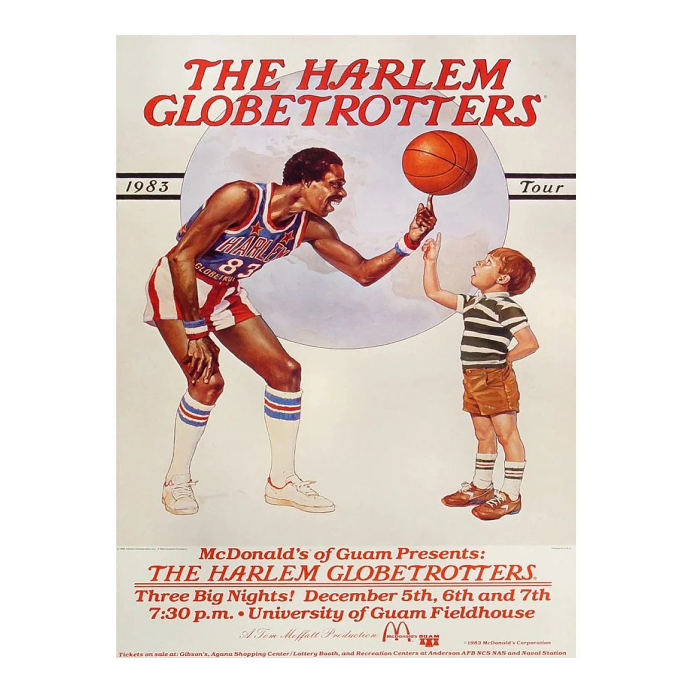The Harlem Globetrotters 1983 Tour Poster Chairish